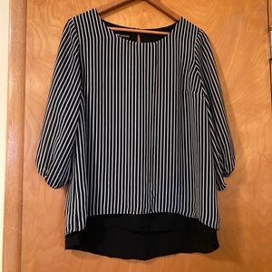 Black & white striped New Directions top, sz L